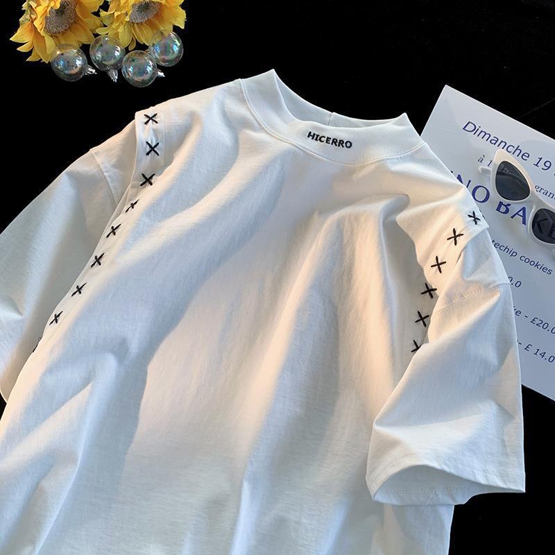【送料無料】２カラー展開 2023SS バイカラー エンポリオ スケッチ デザイン 半袖 Tシャツ 韓国ストリート 韓国カジュアル　mry000925
