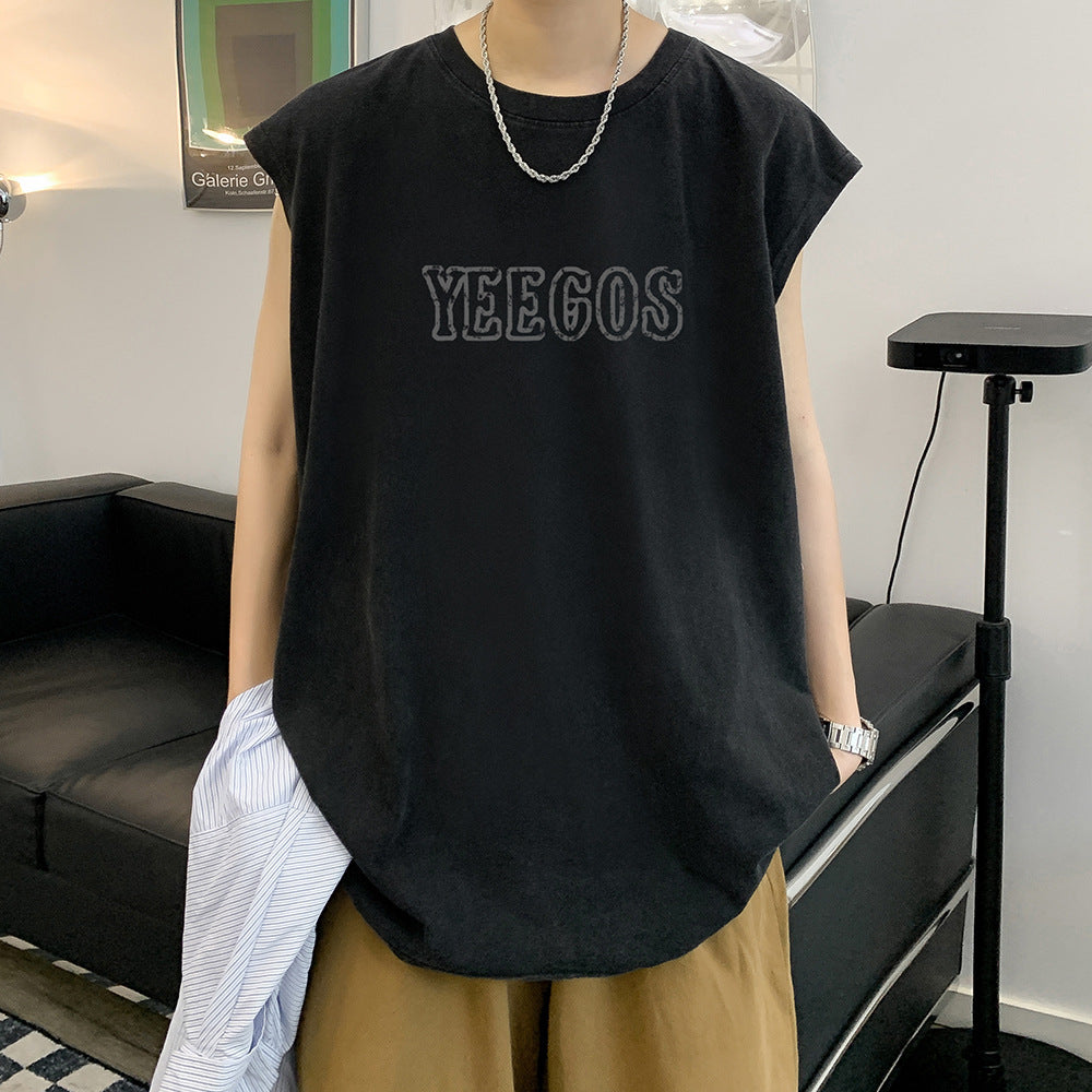 【送料無料】2023SS アメリカン ノースリーブ ダークレトロ 韓国カジュアル 韓国ストリート　mry000924