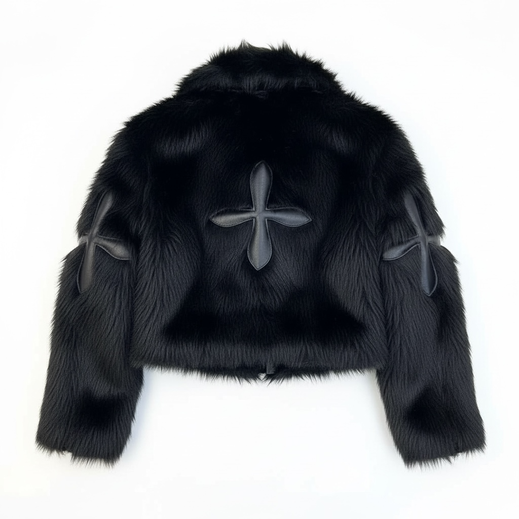 Cross Faux Fur Jacket mry002016