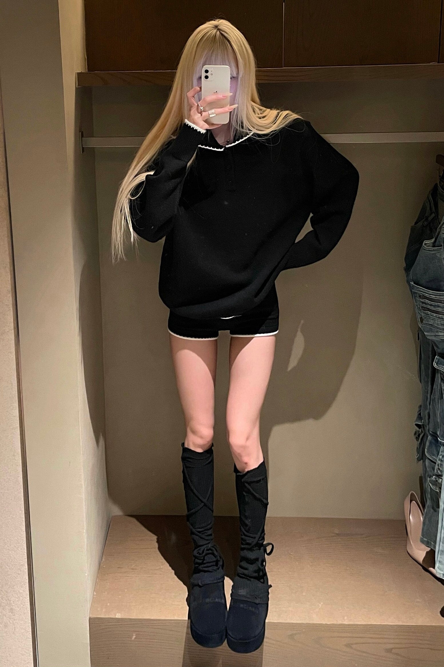 【Set-Up】Gothic Cross knit Hoodie Set-Up mry002213