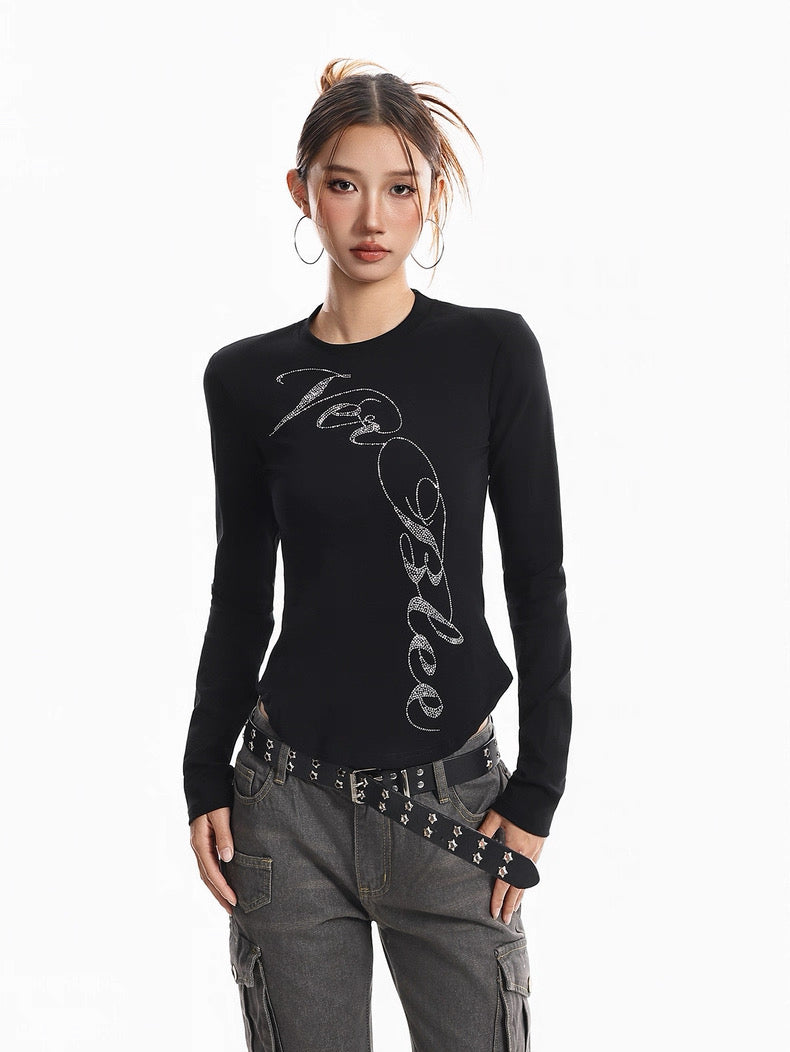 Glitter Logo Fitted Top mry002280