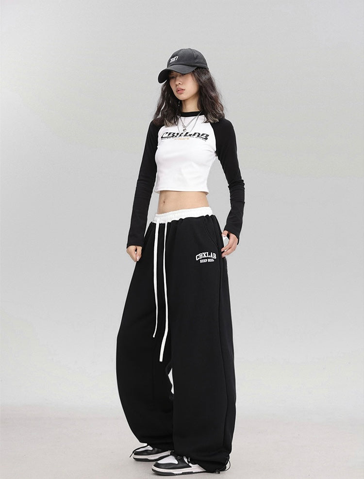 【3color】Logo Drawstring Wide Sweatpants mry001723