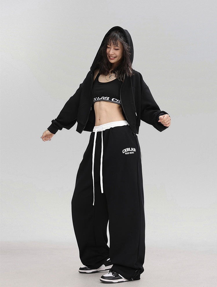 【3color】Logo Drawstring Wide Sweatpants mry001723