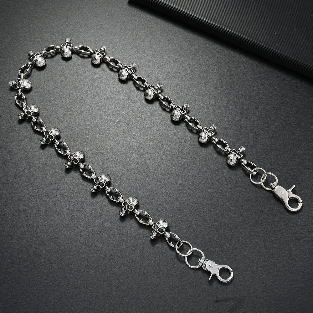 Skull Link Silver Wallet Chain mry001922