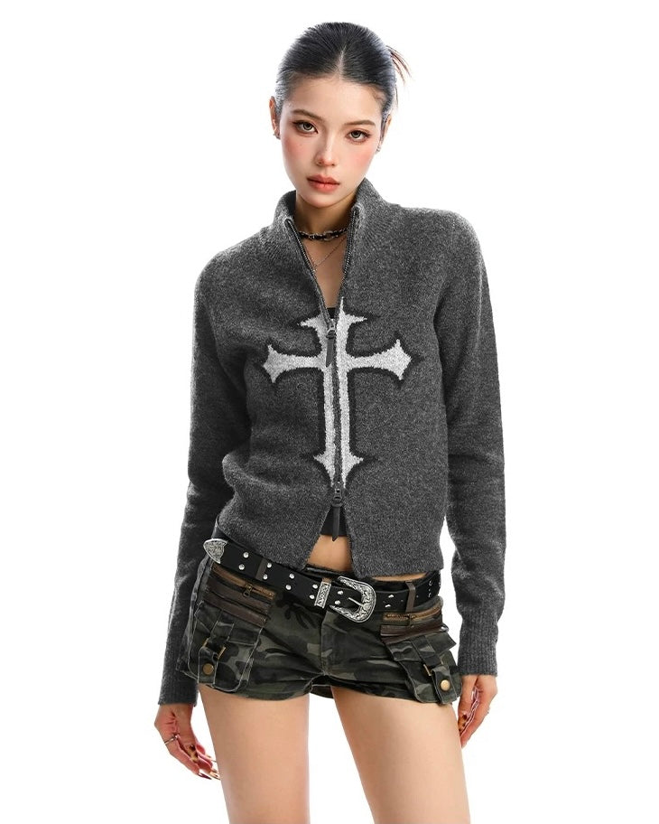 Cross Zip Knit Jacket mry002073
