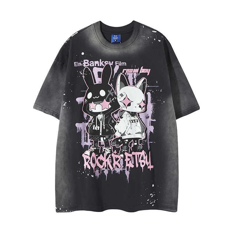 【2color】Punk Bunny Rebels T-shirt mry001728