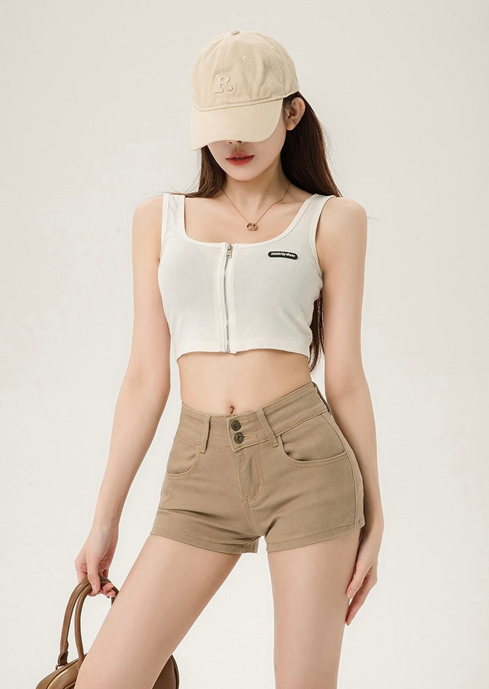 Double Button Fit Denim Shorts mry001746