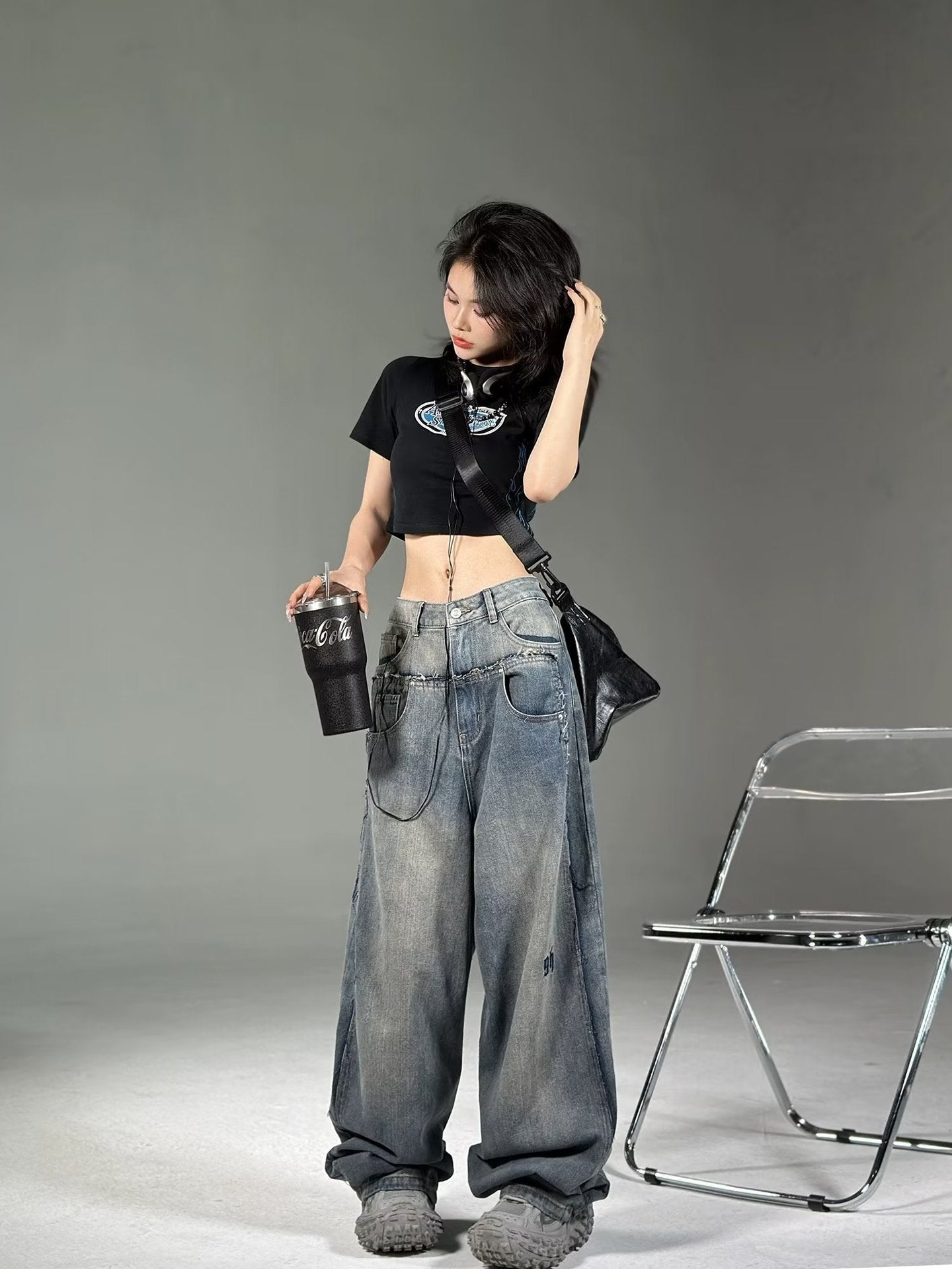 【COVER:FIT】Vintage Fade Loose Fit Denim Pants mry001781