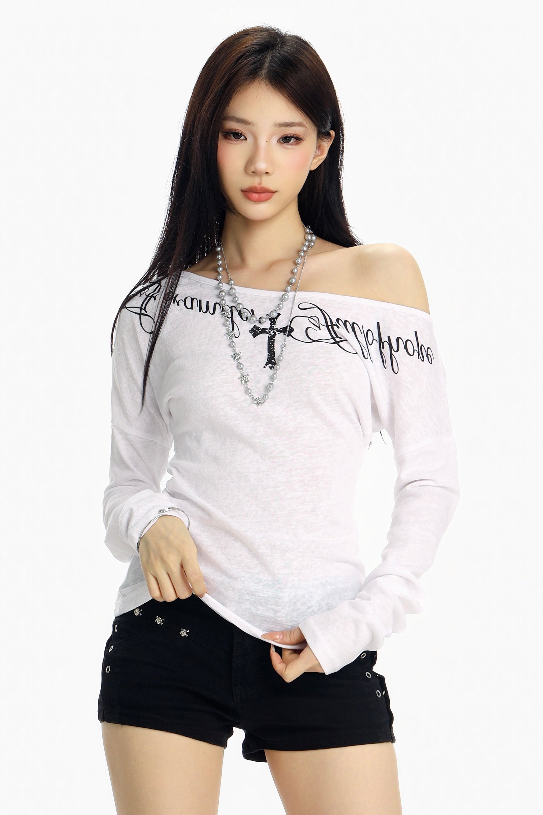 Rebel Saint One-Shoulder Top mry002247