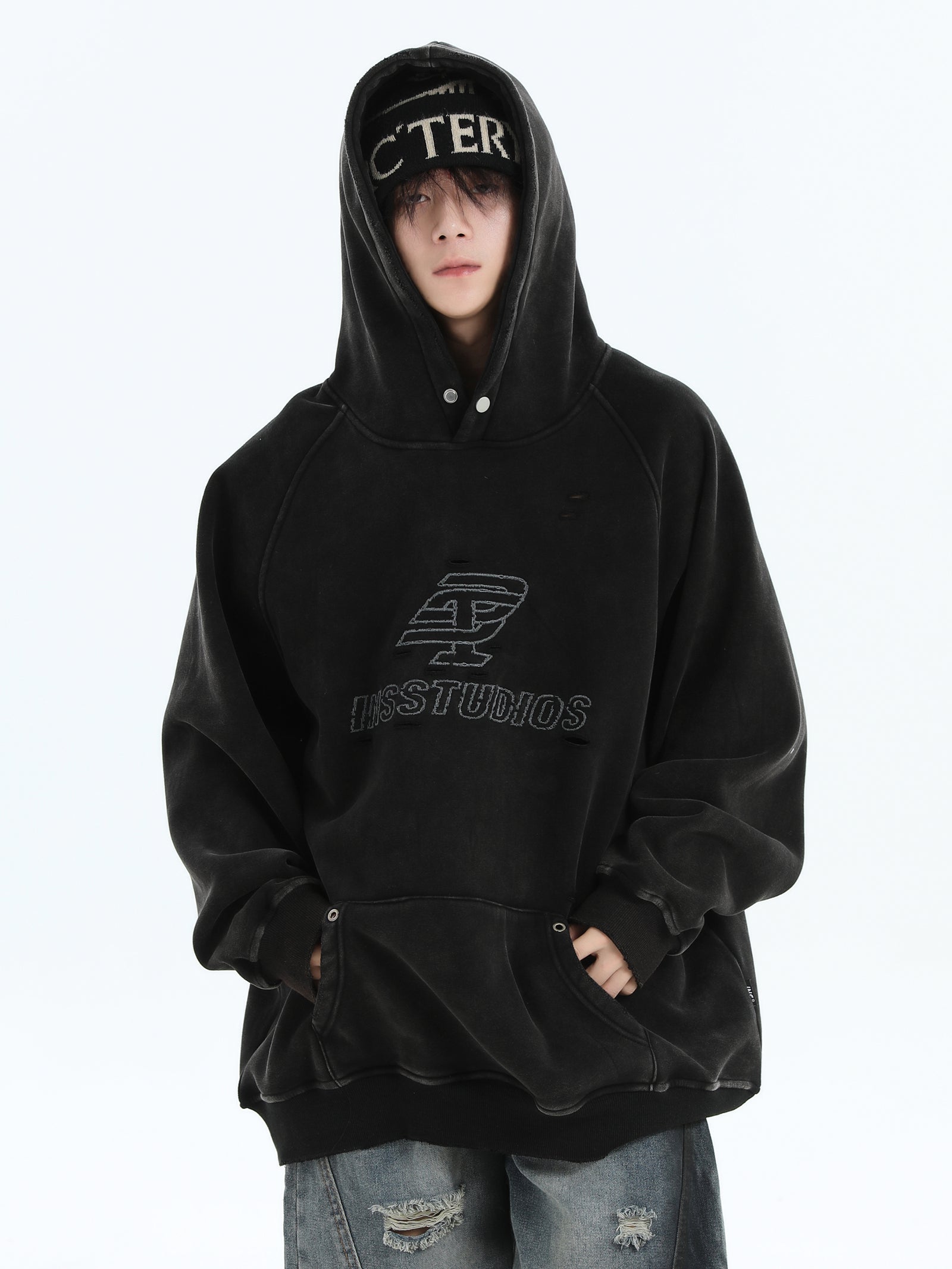 【評価★4.8以上／Tops】Washed Logo Oversized Hoodie mry001915