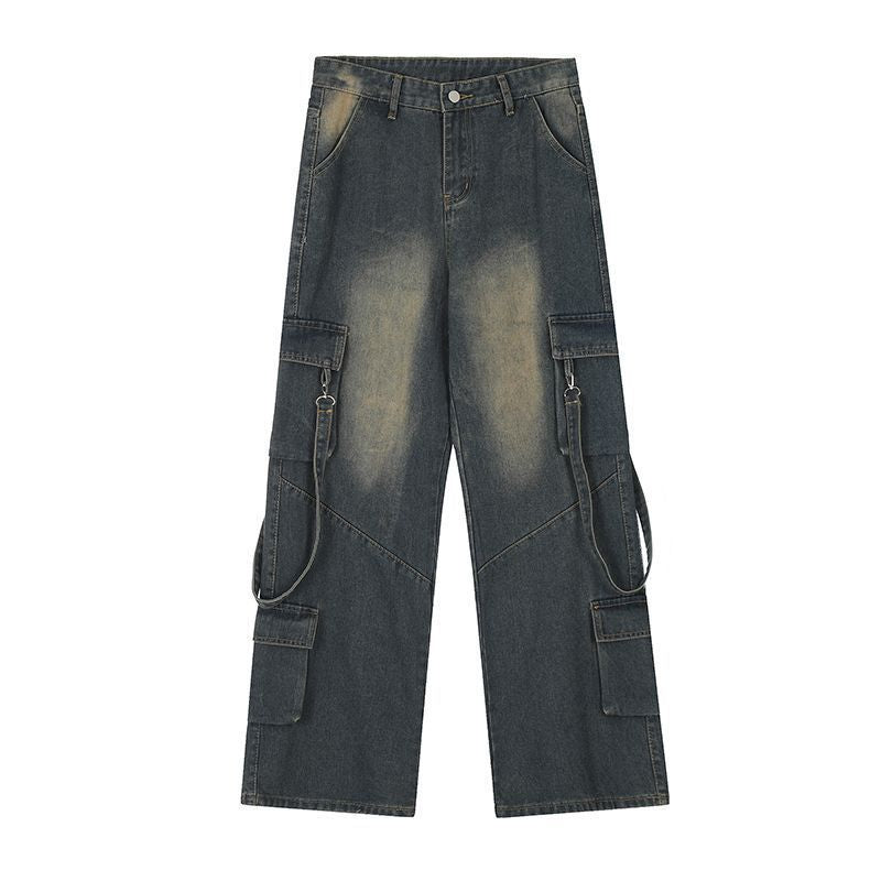 Shadow Strap Wide Denim Pants mry001690