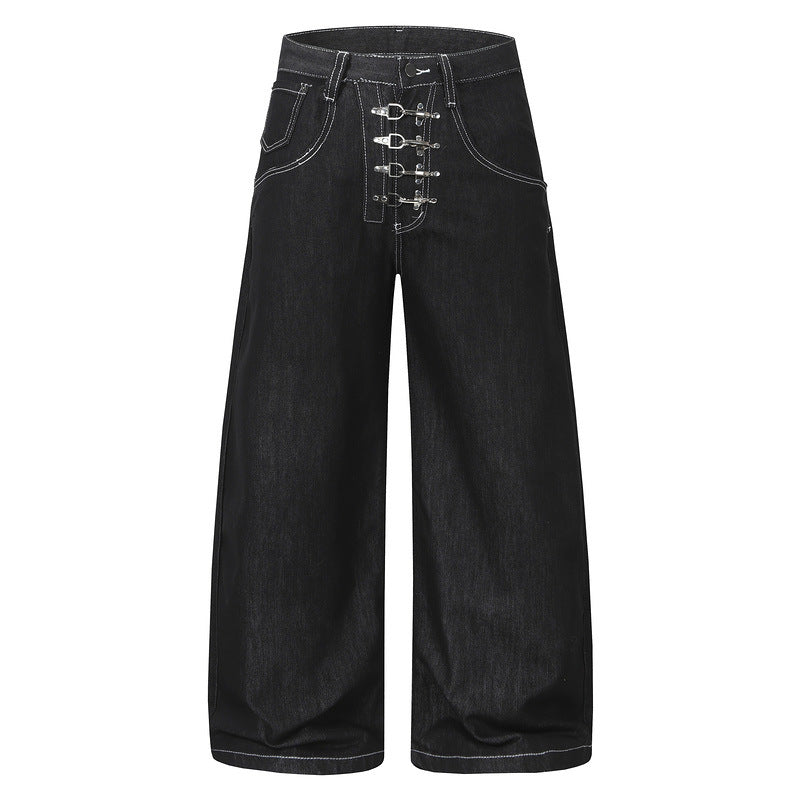 【ボトムス】バックルワイドデニムパンツ mry002435