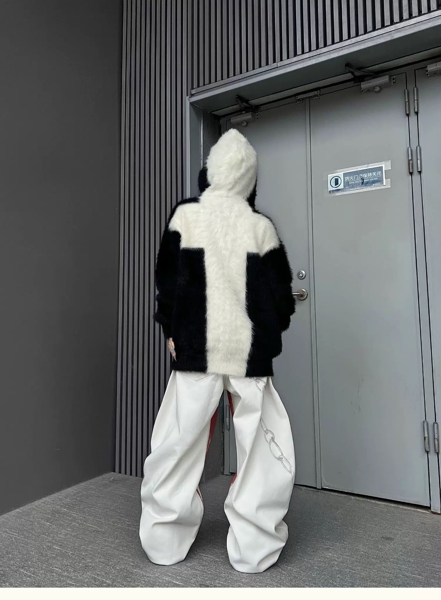 Unisex Fur Cross Zip Jacket mry002025