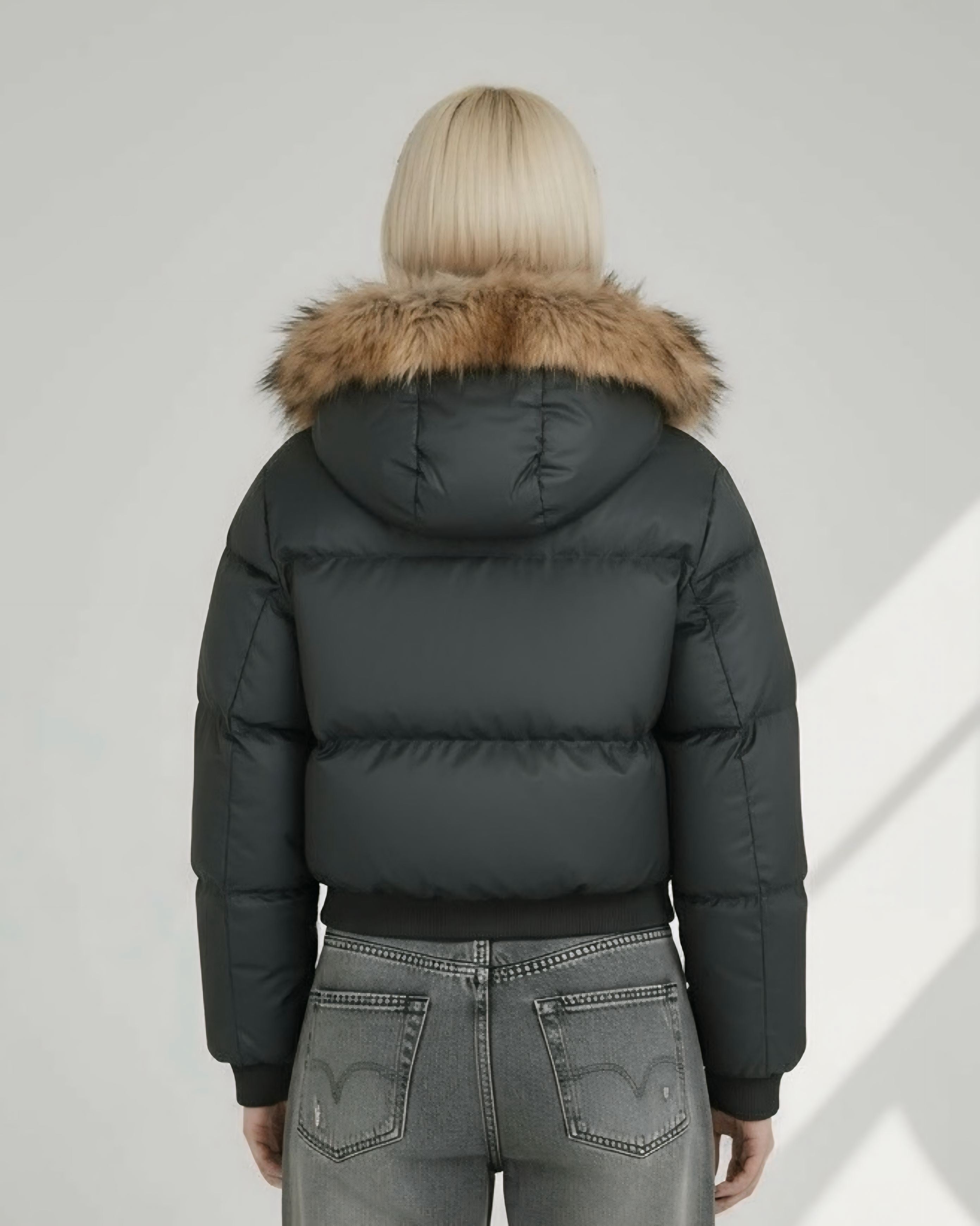 【2color】Faux Fur Hood Puffer Jacket mry001792