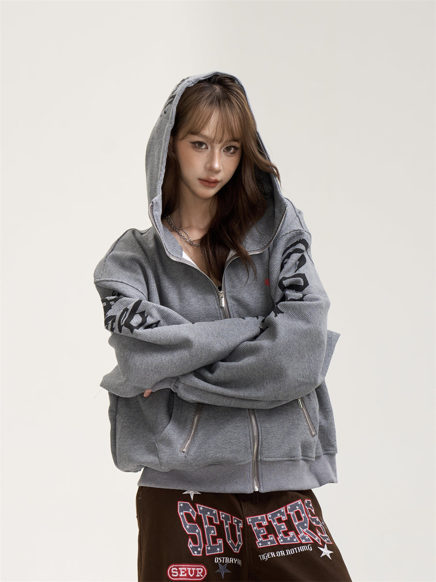 【評価★4.8以上／高品質】Unisex Oversized Gothic Graphic Hoodie mry001899