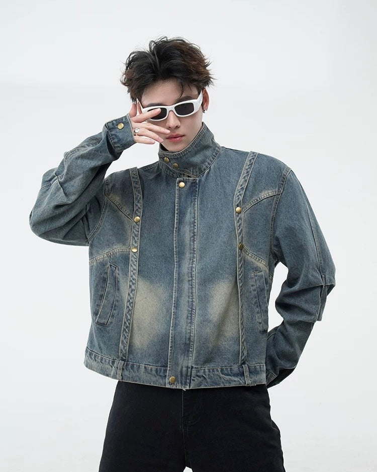 Vintage Washed Denim Jacket mry001816