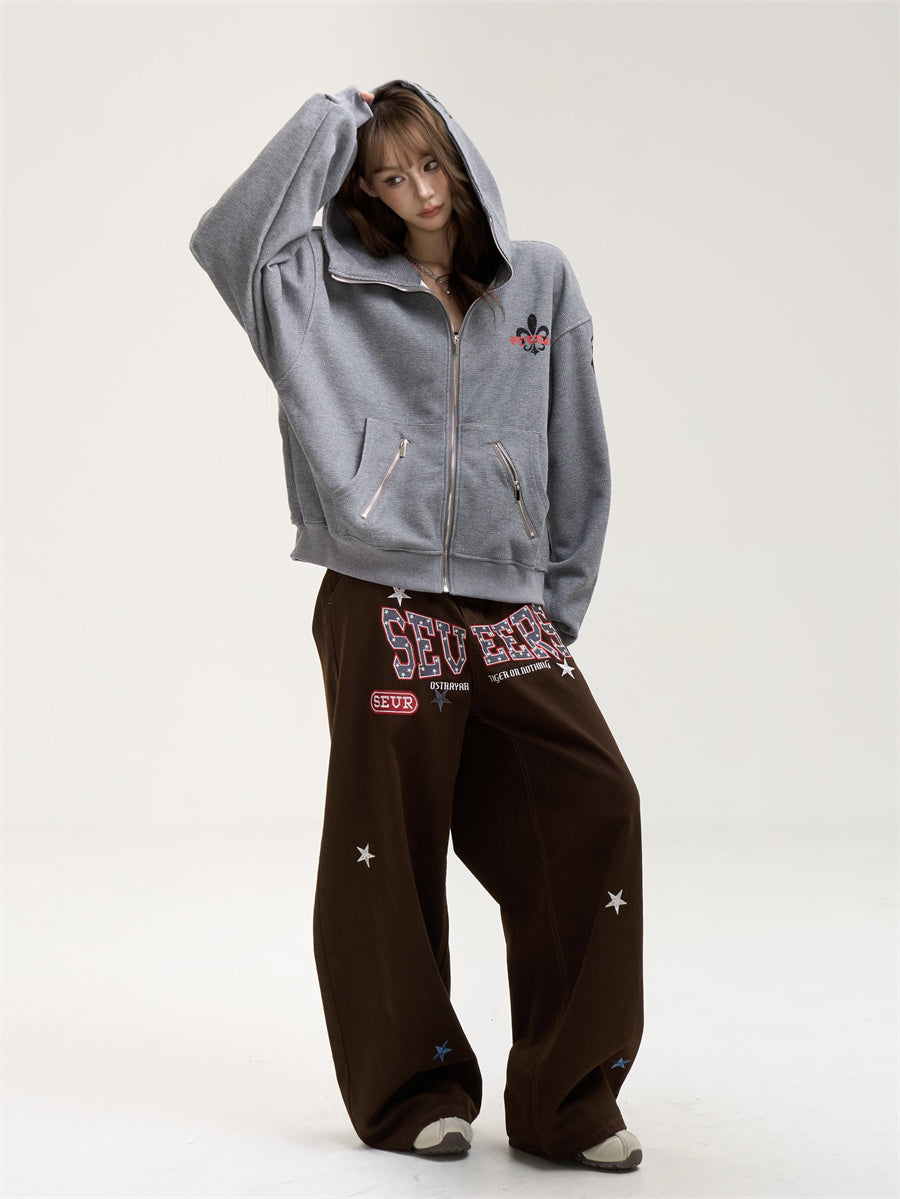 【評価★4.8以上／高品質】Unisex Oversized Gothic Graphic Hoodie mry001899