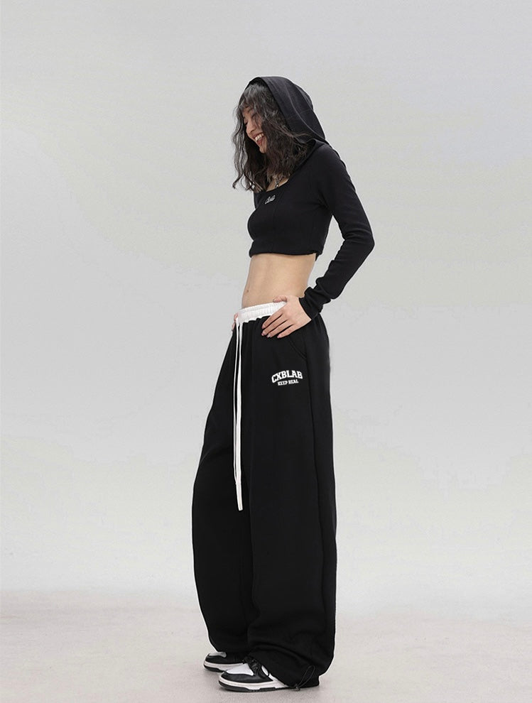 【3color】Logo Drawstring Wide Sweatpants mry001723