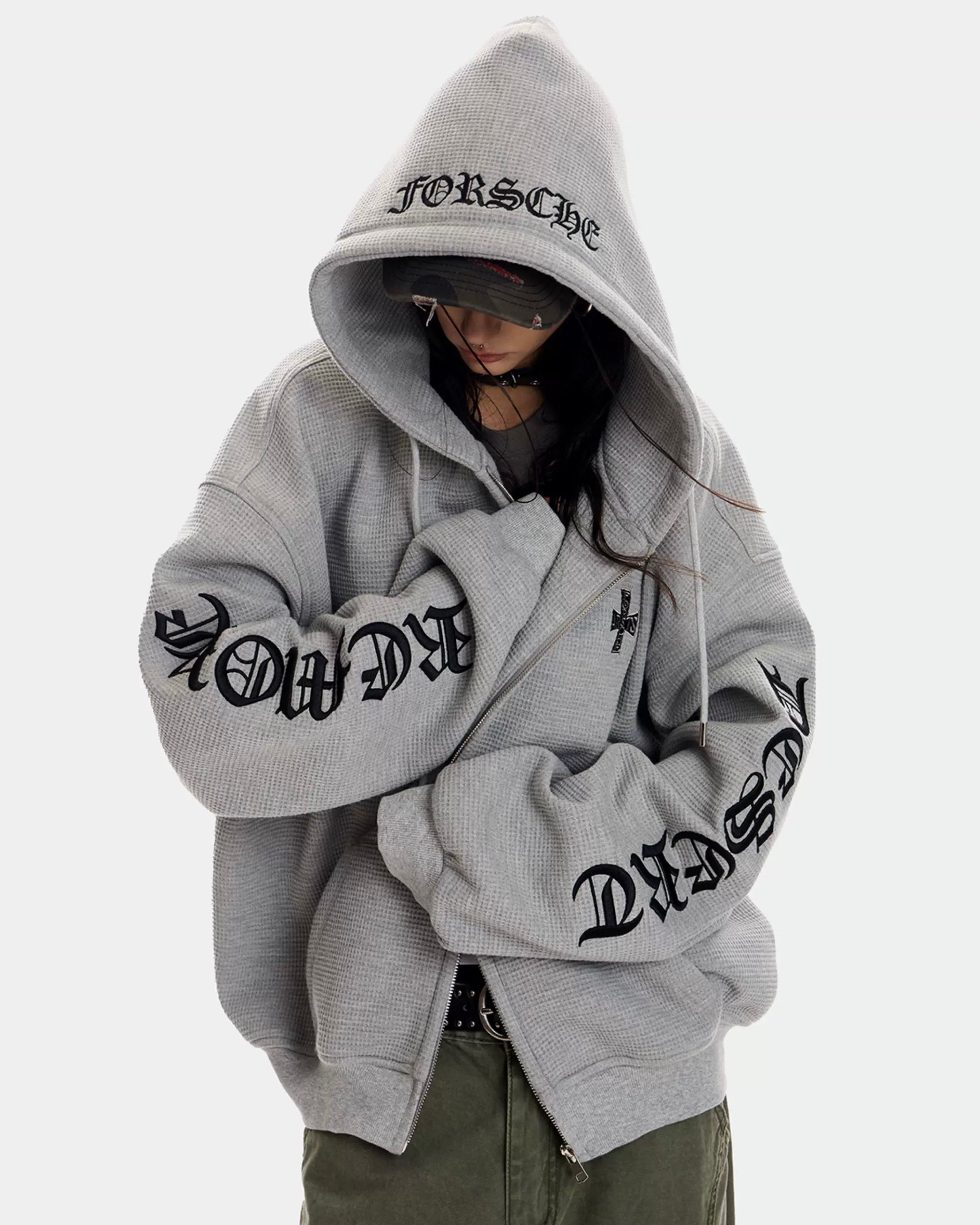 【評価★4.8以上／期間限定SALE】Back Letter Zip Hoodie mry001970