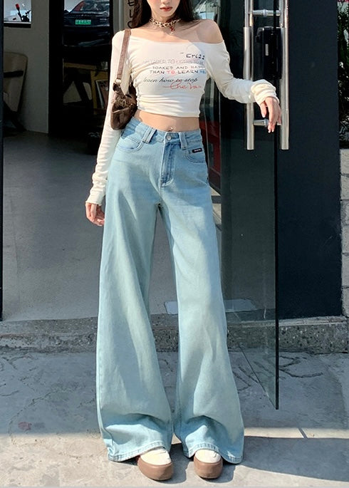 Sunset Ombre Wide-Leg Denim Pants mry001751