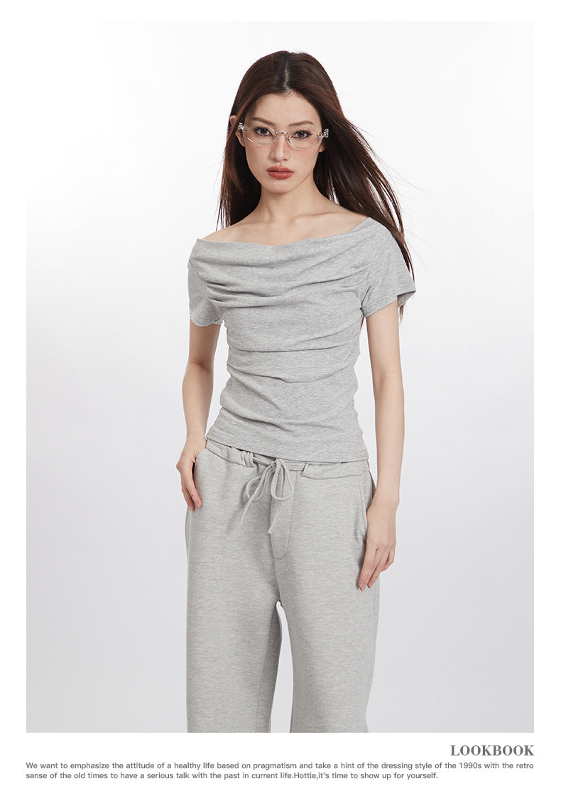 【2color】Silhouette Flow Draped T-Shirt mry001688