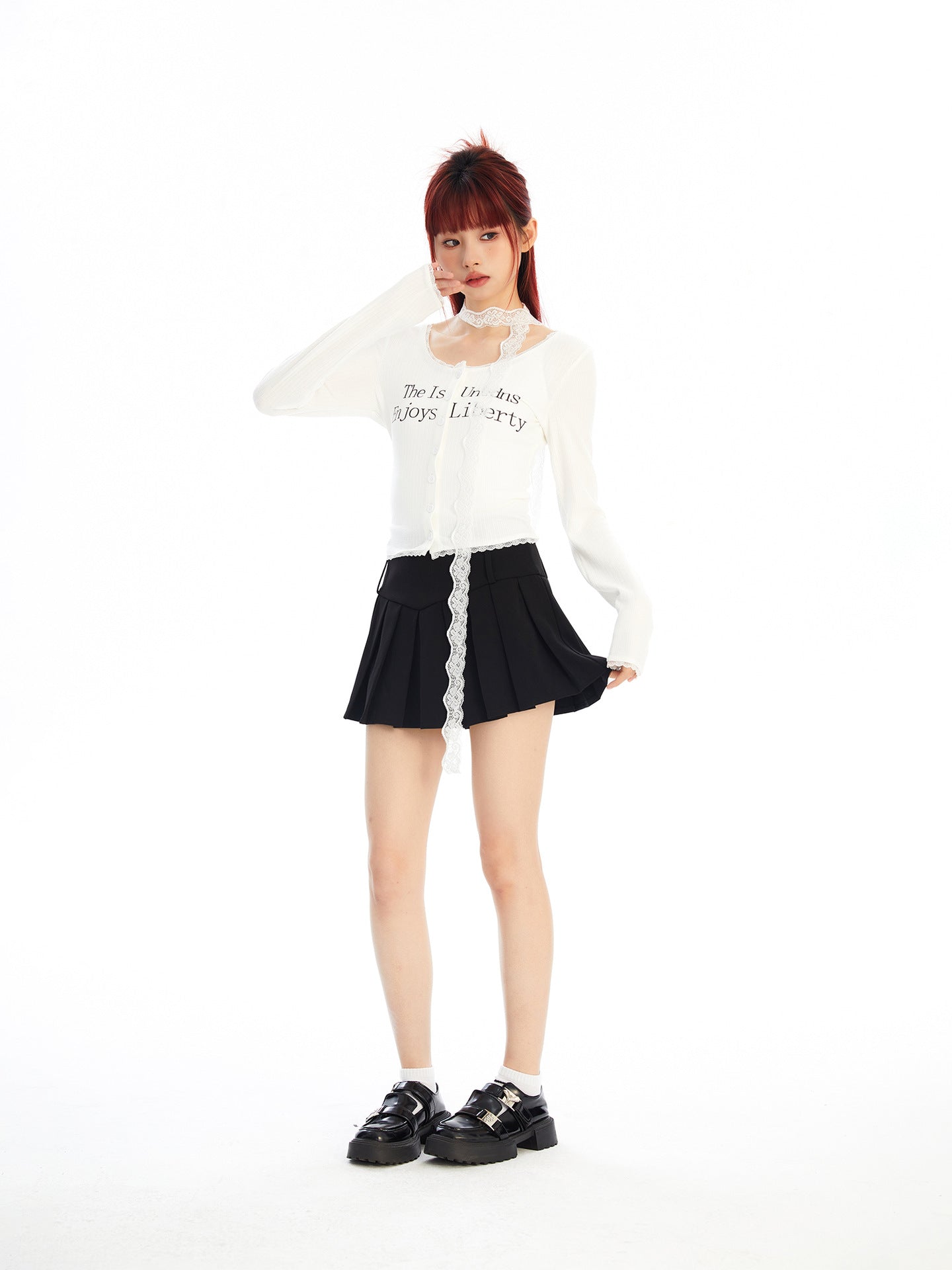 Lace Liberty Ribbed Cardigan mry001754
