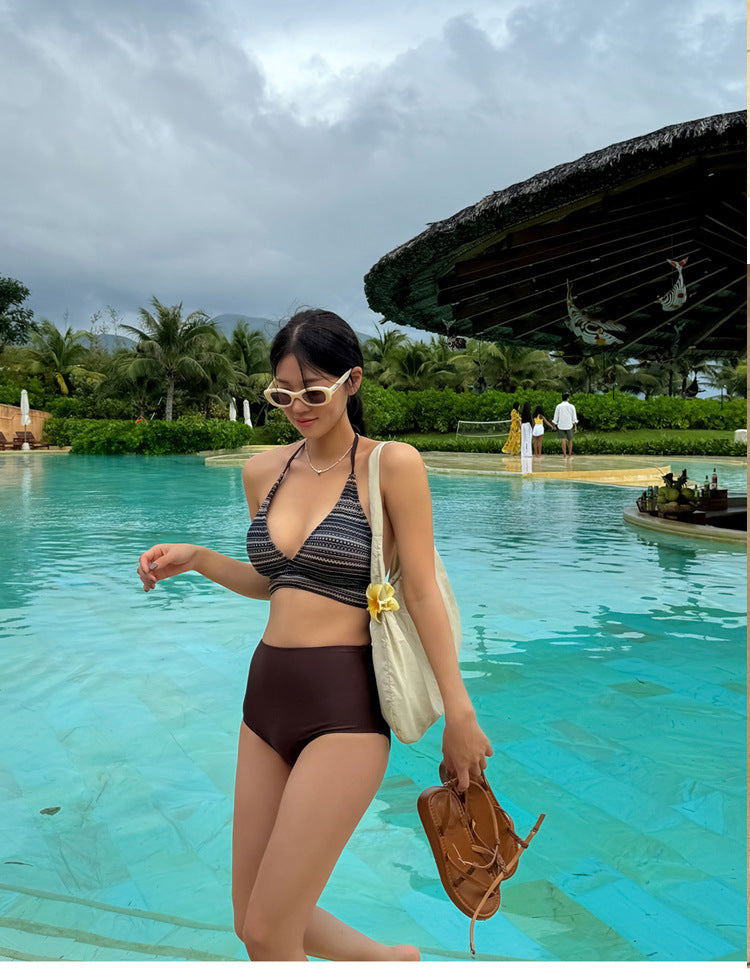 Boho Knit High-Waist Bikini mry001775