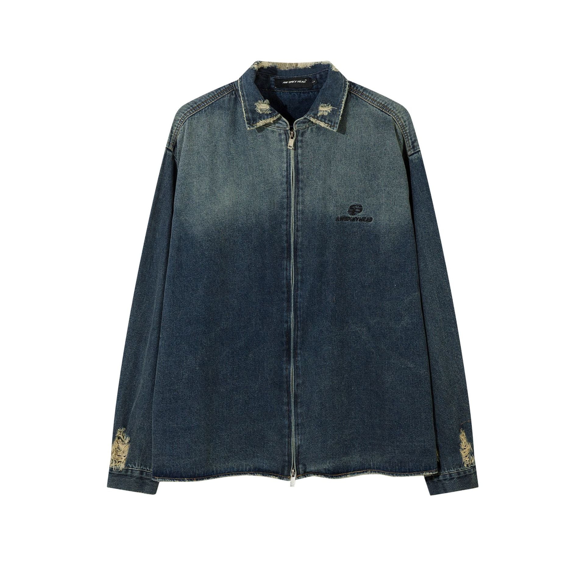 【2color】Washed Denim Zip-Up Jacket mry001842