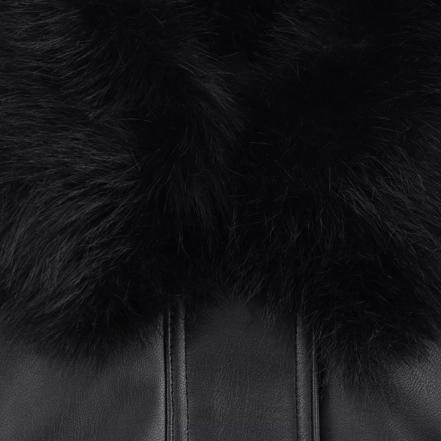 Fur Trimmed Leather Jacket mry002029