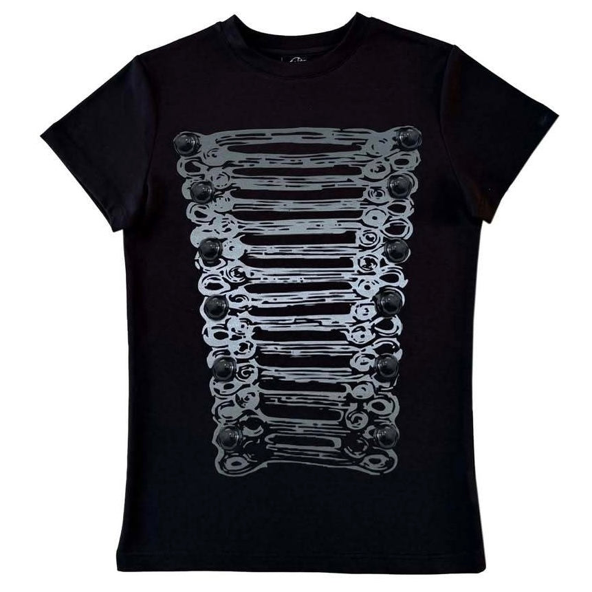 【トップス】スタッズグラフィックTシャツ mry002450