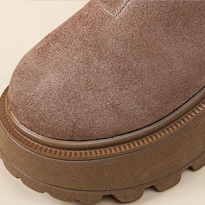 Chunky Platform Suede Ankle Boots mry001971