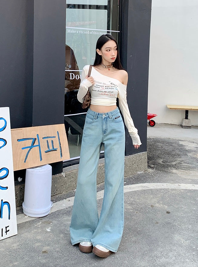 Sunset Ombre Wide-Leg Denim Pants mry001751