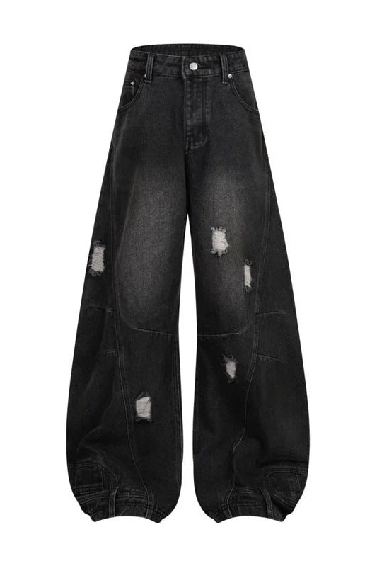 《評価★4.8超え💬✨》【COVER:FIT】 2color Extreme Wide-Leg Ripped Denim Pants mry001649