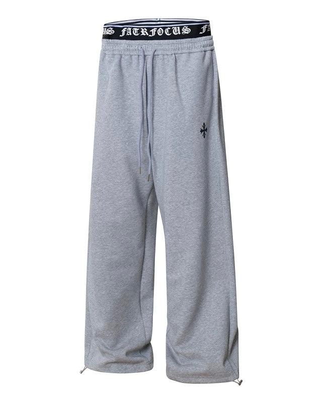 【YURU:FIT】 Cross Print Wide Sweatpants mry001861