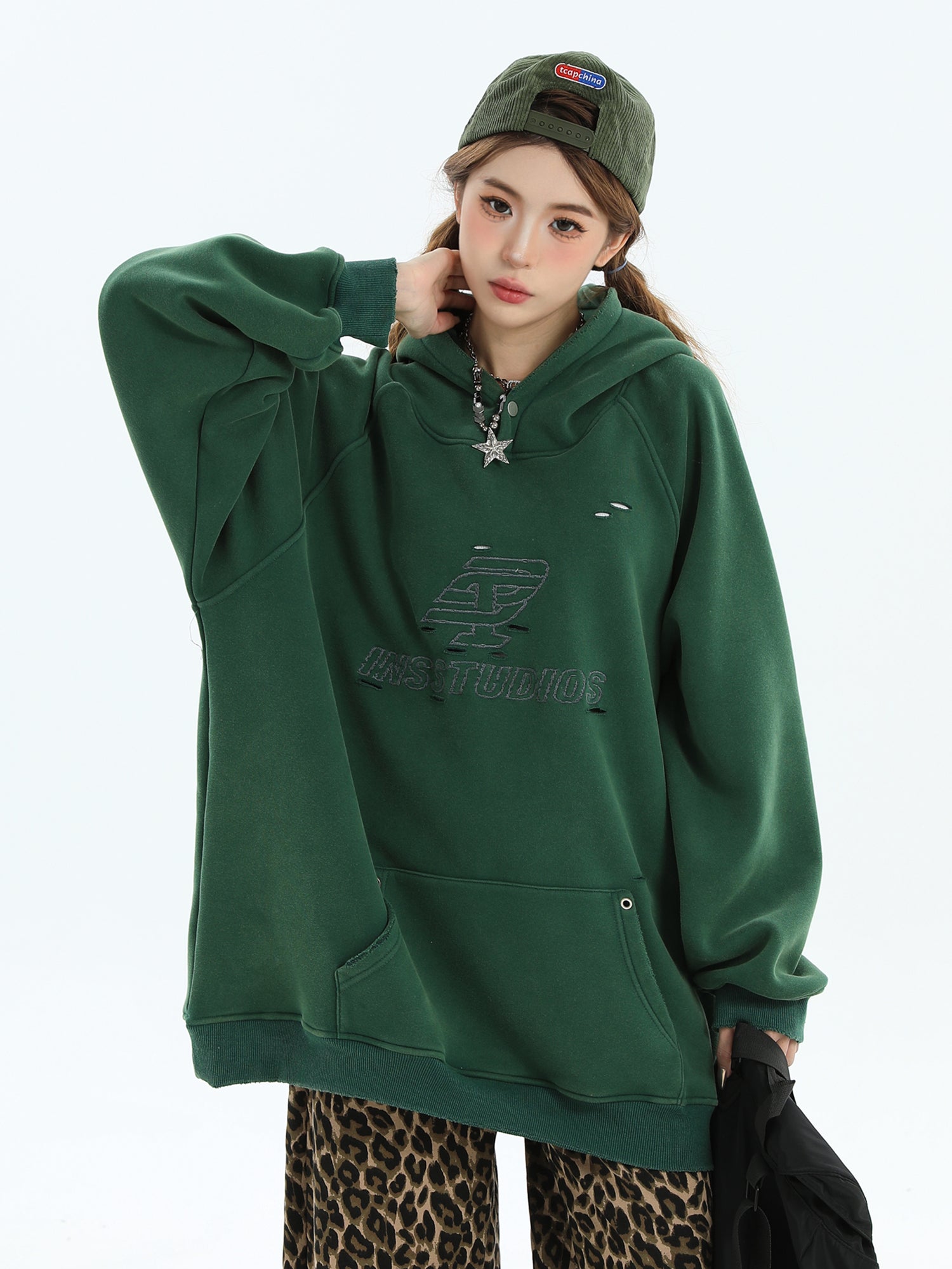 【評価★4.8以上／Tops】Washed Logo Oversized Hoodie mry001915