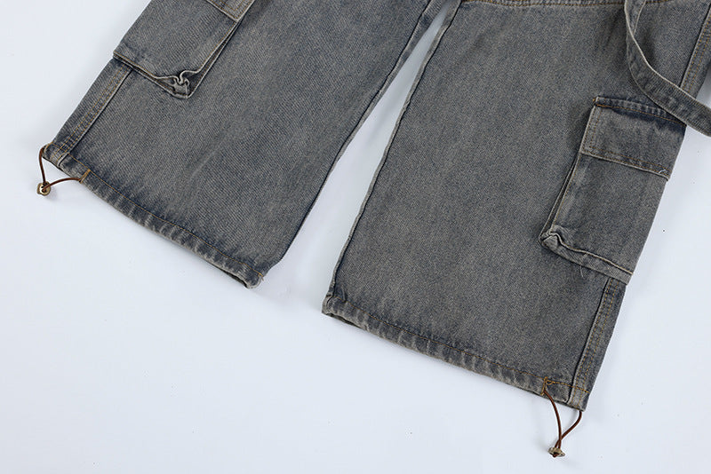 Gravity Strap Wide-Leg Denim Pants mry001702