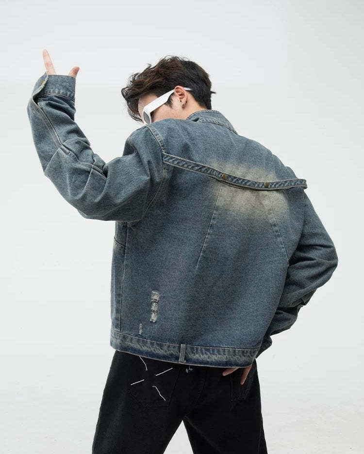 Vintage Washed Denim Jacket mry001816