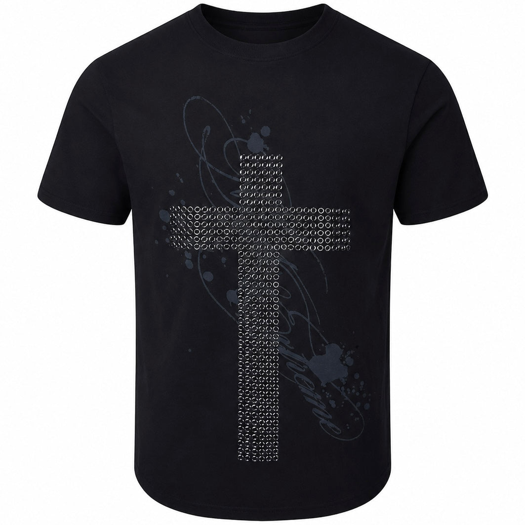 【トップス】スタッズクロス オーバーサイズTシャツ mry0024623