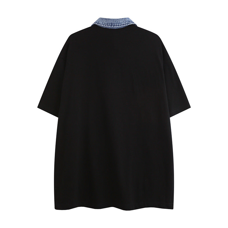 【2color】Denim Accent Oversized T-Shirt mry001704