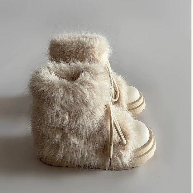 Faux Fur Lace-Up Boots mry002009