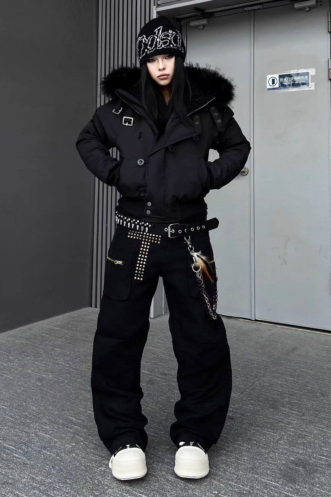 Fur Trim Hooded Puffer Jacket mry002197