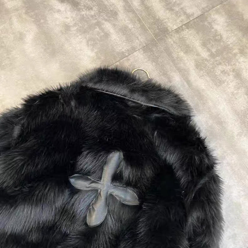 Cross Faux Fur Jacket mry002016