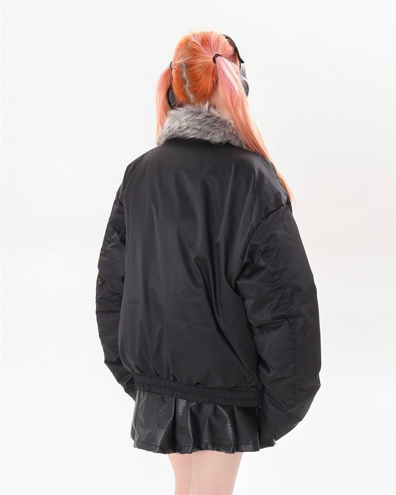 Faux Fur Collar Buckle Jacket mry001789