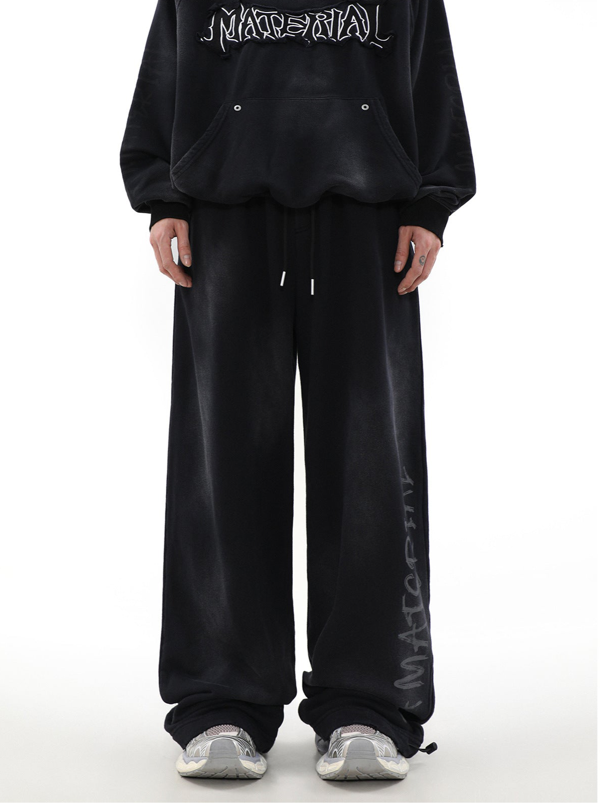 《5000枚突破 / 殿堂入りアイテム》【YURU:FIT】Damage dolman Sweat Pants mry001585