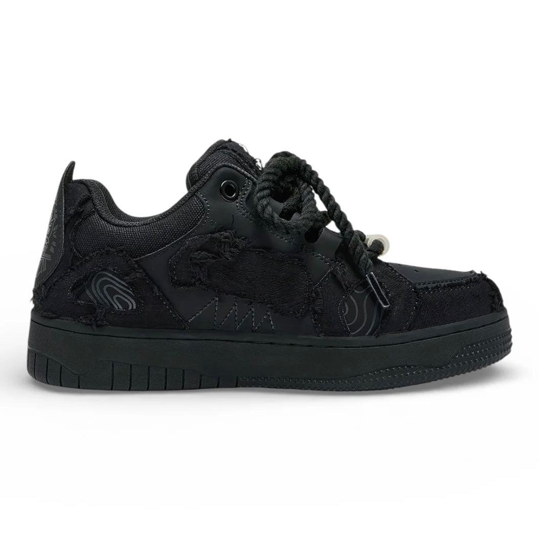 Black Rope Lace Sneakers mry002156