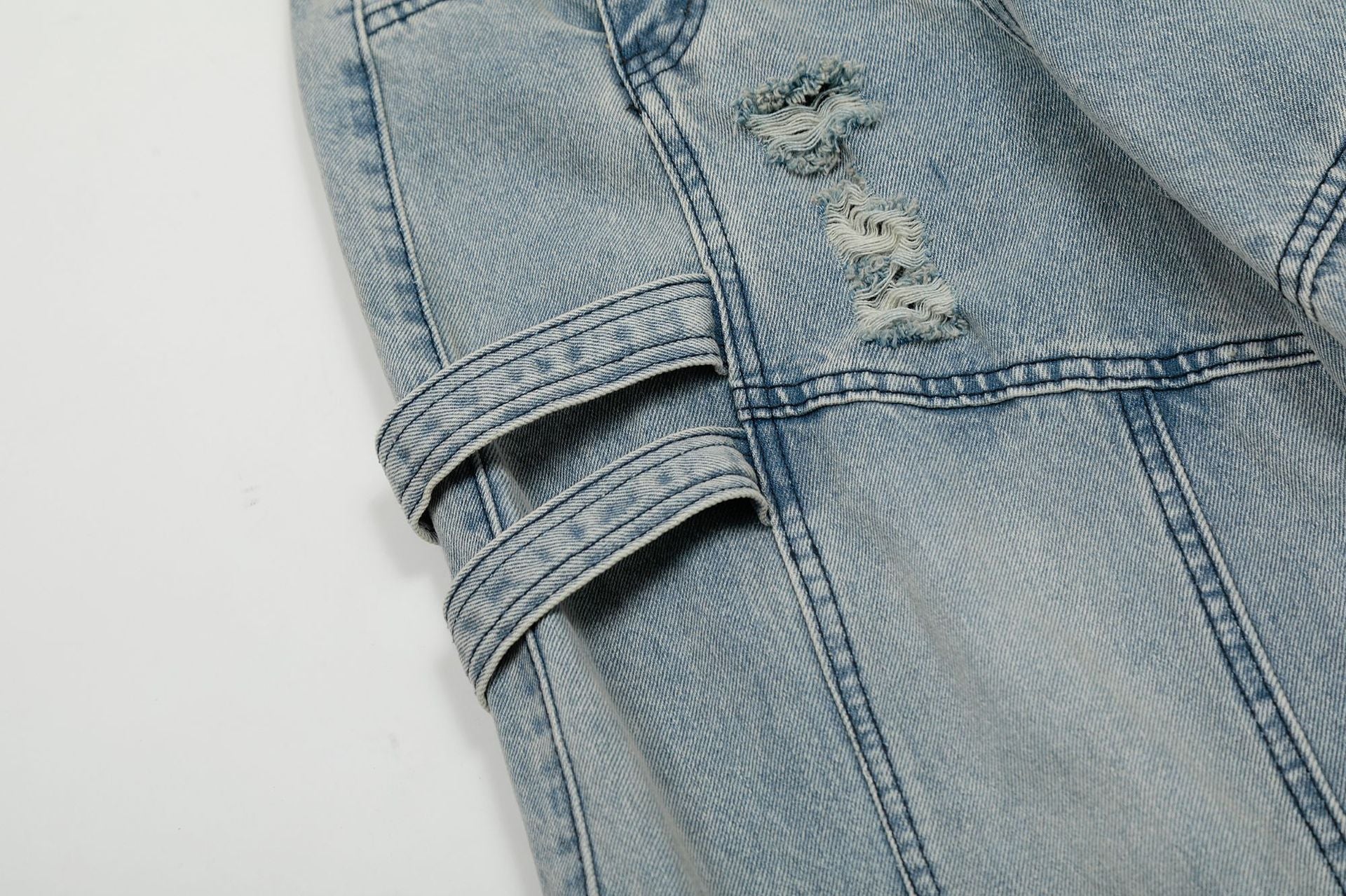 【2color】Shadow Buckle Wide Cargo Denim Pants mry001700