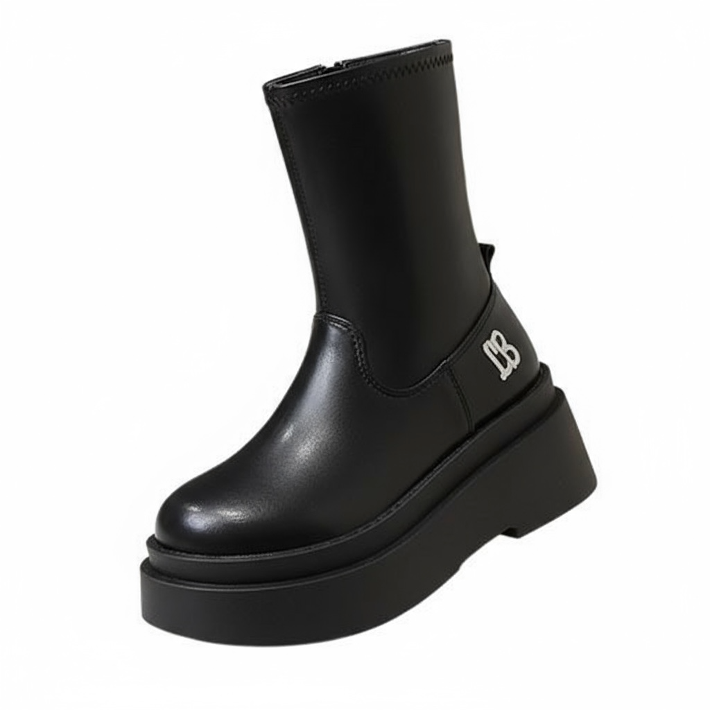 【2type】Smooth Leather Platform Boots mry001963