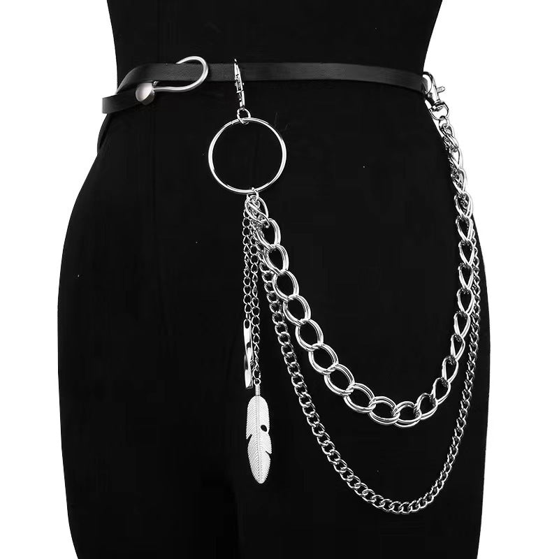 Feather Charm Double Layer Wallet Chain mry001920