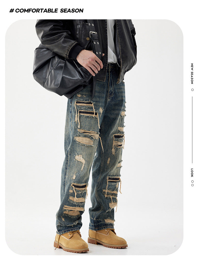 【6サイズ展開】Ruin Theory Distressed Denim Pants mry001721