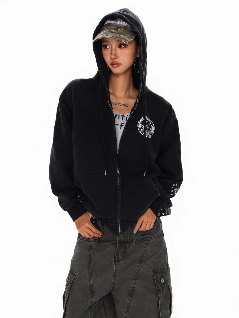 【数量限定/評価★4.8以上】Cross Emblem American Flag Zip Hoodie mry001959